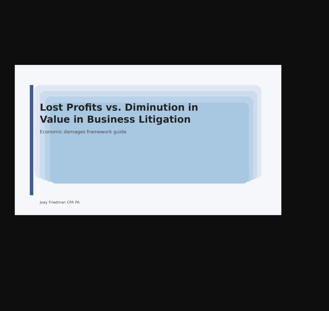 Lost profits vs. diminution in value comparison in business litigation damages analysis